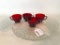 Vintage Red & Clear Glass Snack Set