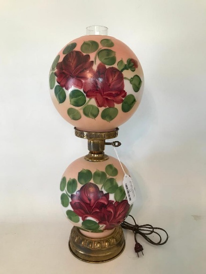 Vintage Hand Painted Electric Lamp