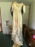 Vintage wedding dress with some staining.