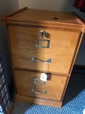 Oak 2 Drawer Filing Cabinet