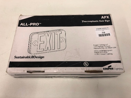 All-Pro Thermoplastic Exit Sign