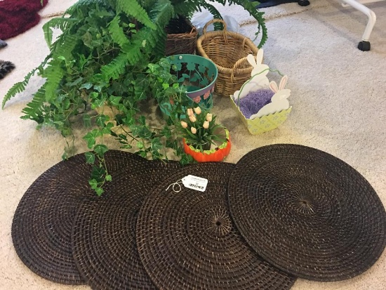 Baskets, Fake Fern, Placemats and More