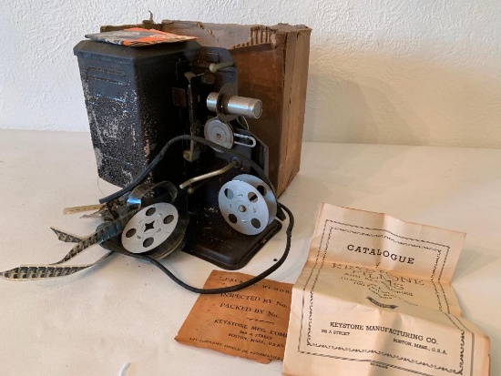 Antique Keystone Junior 16mm Projector In Original Box