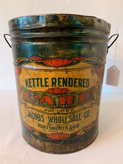 Antique 47 Lb. Lard Can From Portsmouth, Ohio (Jacobs Wholesale Company)