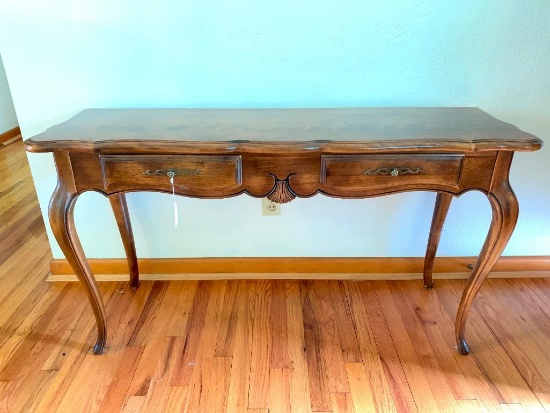 Ethan Allen Sofa Table W/2 Drawers