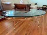 Iron & Plate Glass Oval Coffee Table