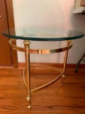 Iron & Glass Round End Table