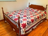 Queen Size Poster Bed W/Mattress & Box Springs