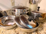 Nice Group Of Stainless Cookware & Kitchen Knives