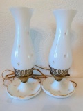 (2) Milk Glass Bedroom Lamps