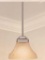 Hampton Bay Nove Mini-Pendant Fixture. Brushed Nickel w/Lamina Blanca Glass Shade.