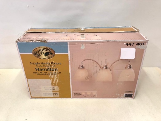 Hampton Bay 3-Light Vanity Fixture Hamilton Brushed Nickel Finish
