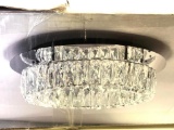 Dimmable LED Flush Mount Light. Home Decorators Collection. Chrome Finish w/Clear Crystal Shade.