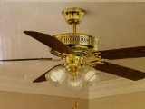 Hampton Bay 52 inch Large Room Ceiling Fan. Polished Brass Finish.