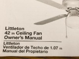 42 Inch Littleton White Finish Ceiling Fan