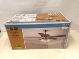 Hampton Bay 52 Inch Large Room Ceiling Fan Glendale Brushed Nickel Finish