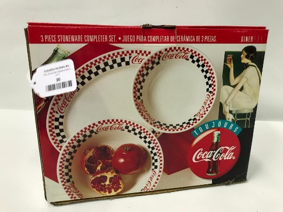 Coca Cola Dinnerware: (3) Pc. Completer Set In Box
