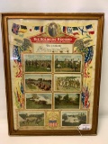 Antique WW I Framed Soldiers Record W/Picture