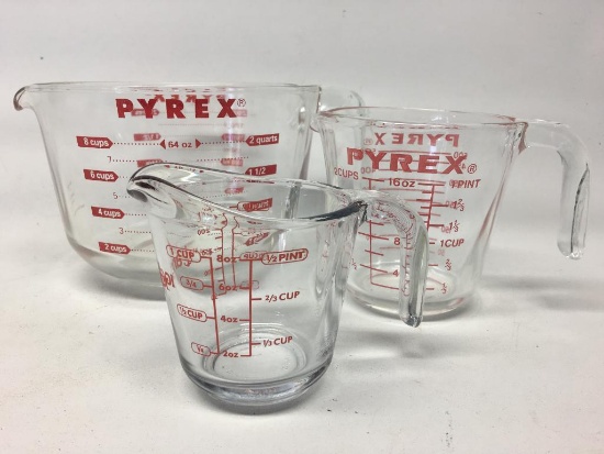 (3) Pyrex Measuring Cups