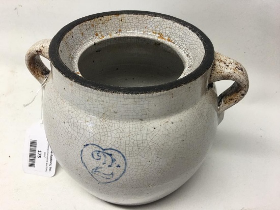 Unusual 2 Qt. Stoneware Pot W/Handles