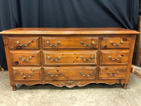 Ethan Allen Pine, Triple Dresser, It has some scratching from years of use.