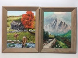 (2) Framed Oil On Board Paintings By L. Temple