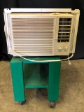 GE 5000 BTU, 110 Window A/C Unit and Green Plant Stand