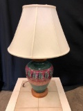 Large Oriental Style Table Lamp, 33 Inches Tall