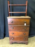 Small Chest of Drawers with an Interesting Shelving Additon on Top!