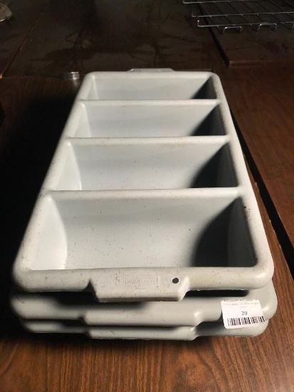 (2) 4-Section Silverware Holders