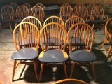 (6) Oak Chairs W/Curved Backs & Padded Seats
