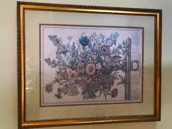 Vintage Framed & Matted Floral Prints W/Different Months-This One Is November