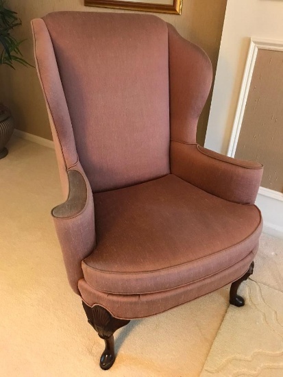 Vintage Upholstered Wing Back Arm Chair From Stegmans In Dayton, Ohio