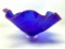 Contemporary Art Glass Bowl W/Ruffled Edge & Applied Glass Strands