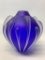 Contemporary Art Glass Vase W/Applied Teardrop Ribs