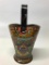 Contemporary Pottery Basket W/Hand Painted Owl Signed Zlman