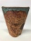 Contemporary Pottery Vase W/Incised Leaves, Butterfly, & Dragonfly