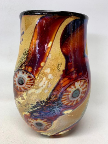 Contemporary Glass Studio Vase-A Real Eye Catcher!