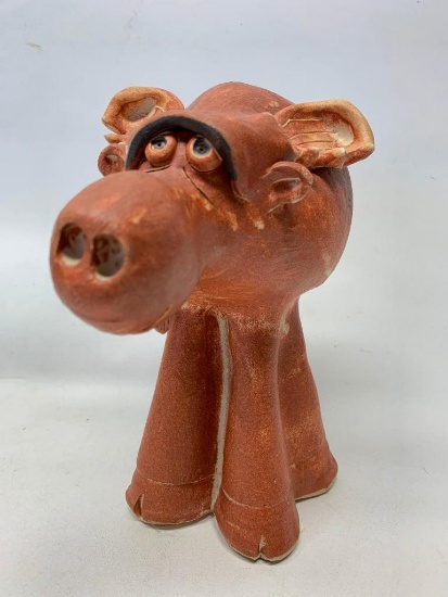 Contemporary Pottery Figural "Moose" Bank