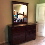 Contemporary (6) Drawer Dresser W/Mirror