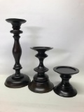 (3) Pottery Barn Candle Holders In Graduated Sizes