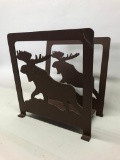 Laser Cut Steel Magazine Stand W/Moose