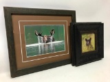 (2) Framed Moose & Bear Photographs