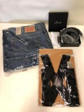 Dante Belt, Fasket Men?s Suspenders and Levi?s 360 40 X 32 Jeans