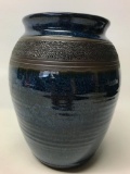 Contemporary Pottery Vase W/Incised Pattern Around Top By Jon Graham