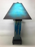 Contemporary Pottery Lamp W/Hand Painted Shade