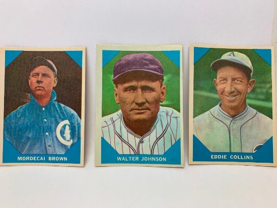 (3) 1960 Fleer Baseball Greats Cards