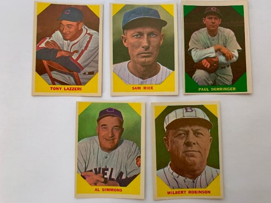 (5) 1960 Fleer Baseball Greats Cards