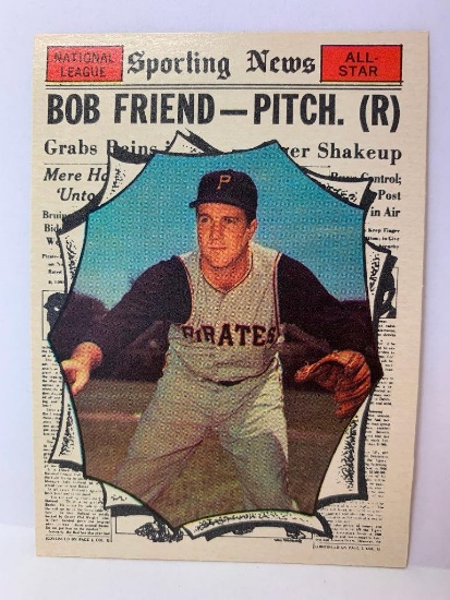 1961 Topps #585 Bob Friend All Star