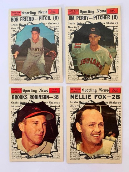 (4) 1961 Topps All Star Baseball Cards